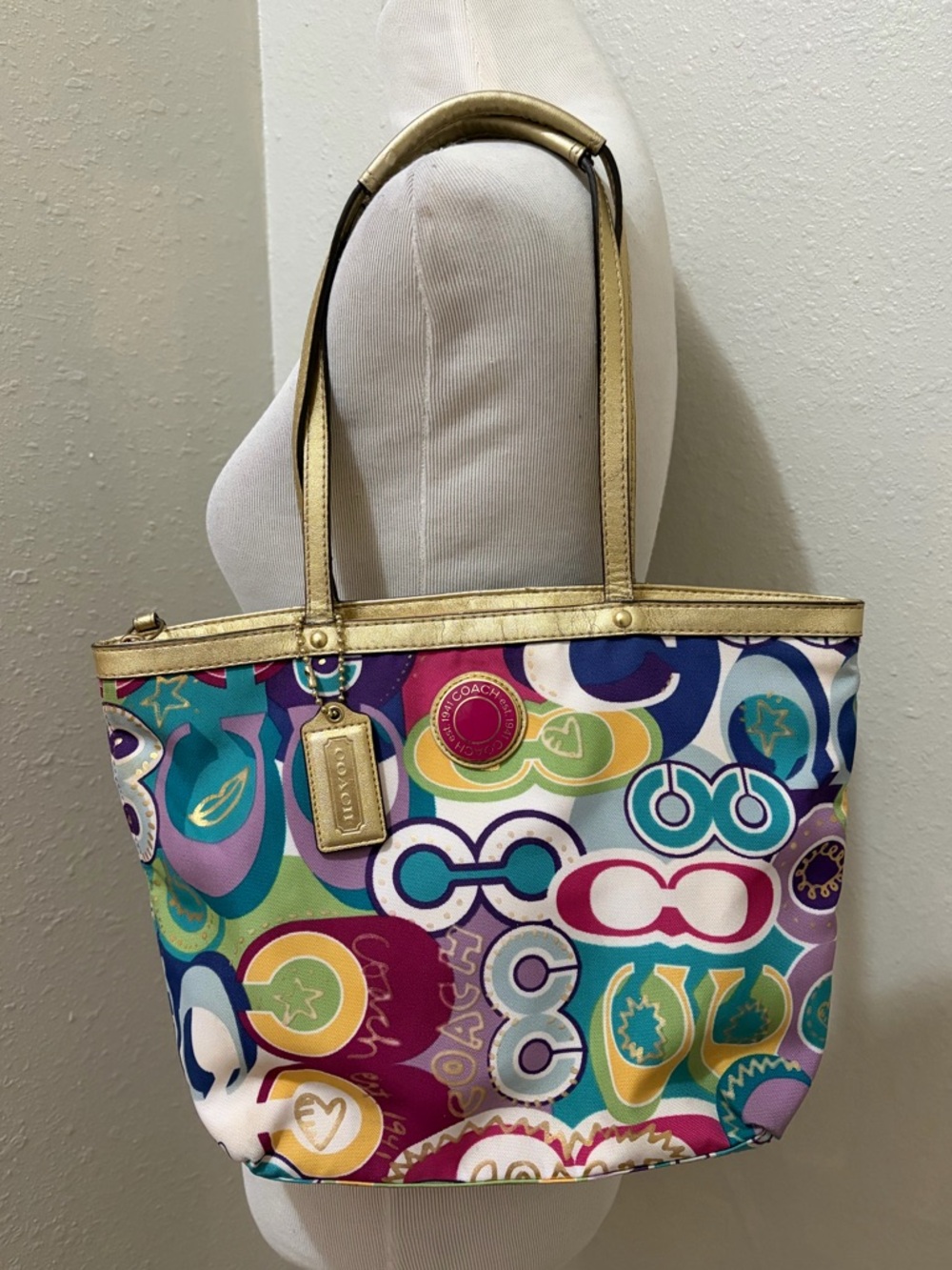 2012 Y2K Coach Poppy Graffiti Glam Tote - Picture 4 of 13